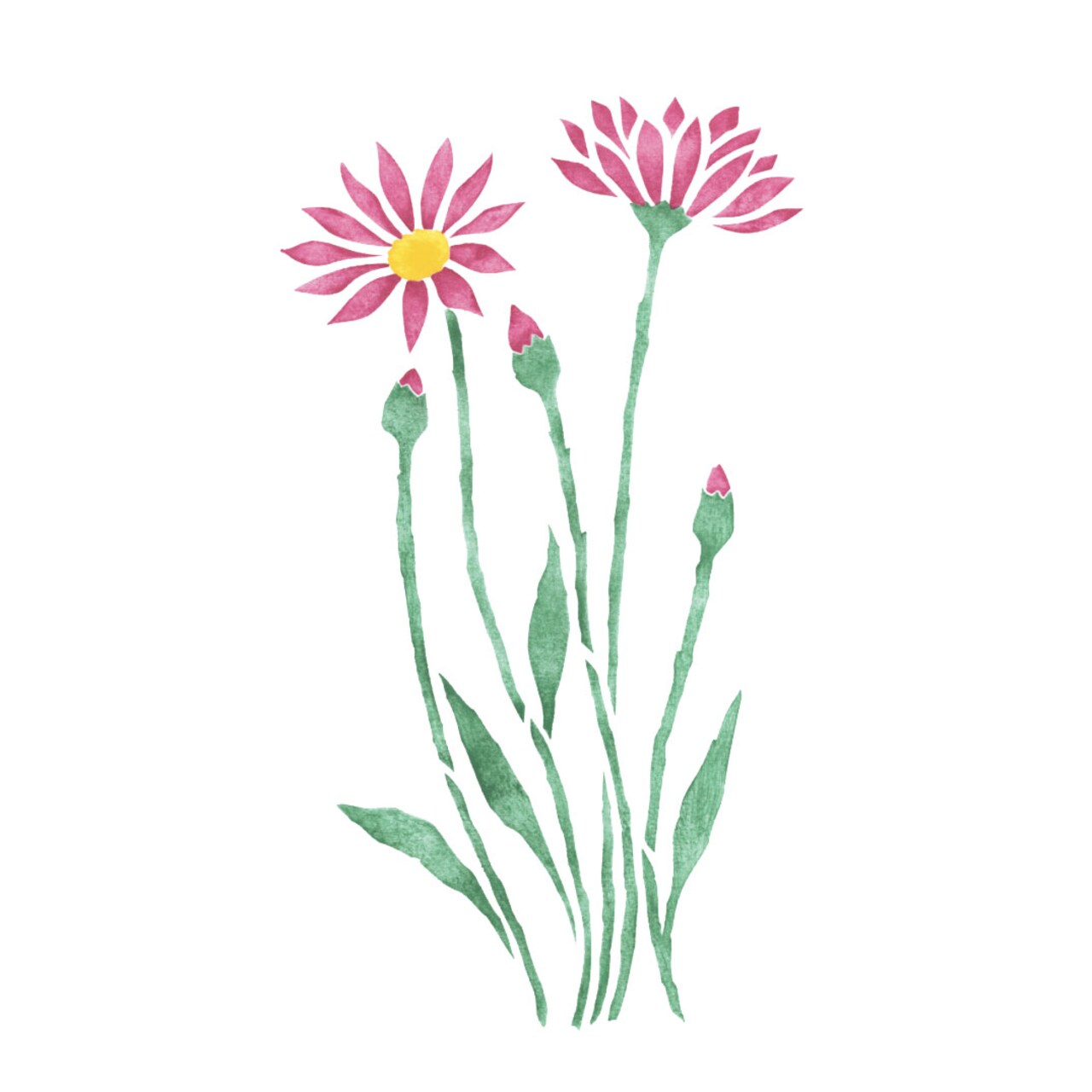 Immortelle Flower Wall Stencil | 2057 by Designer Stencils | Reusable Art Craft Stencils for Painting on Walls, Canvas, Wood |